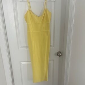 BCBGMaxAzria Yellow Midi Dress